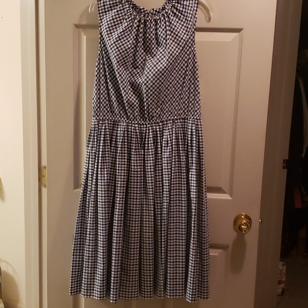 Blue and white dress